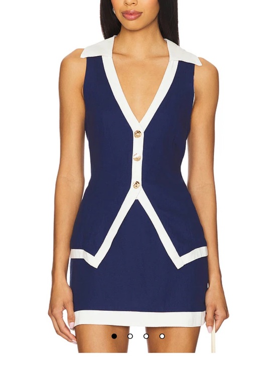 Show Me Your MuMu Tops - SHOW ME YOUR MUMU Colby Vest Top in Navy and White - Size: XS